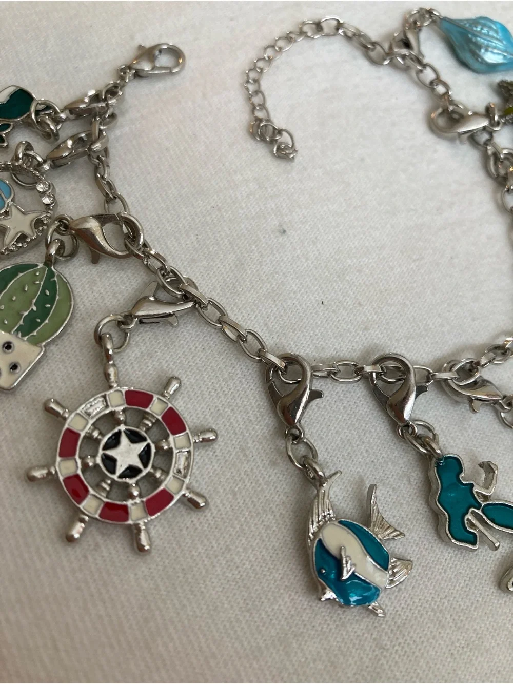 Ocean Sea Beach Charms Bracelet Mermaid Dolphins Nautical